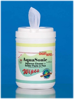 AquaSonic Aqueous Cleaner for Solder Paste & Flux, 100 ct., 6" x 9" - Premix